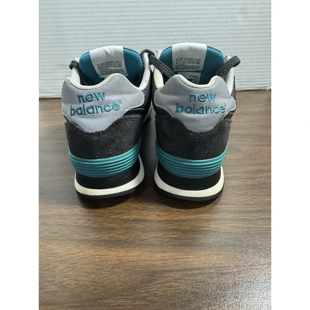 New Balance 574 Navy Blue Turquoise Sneakers Shoes Women's 8‎